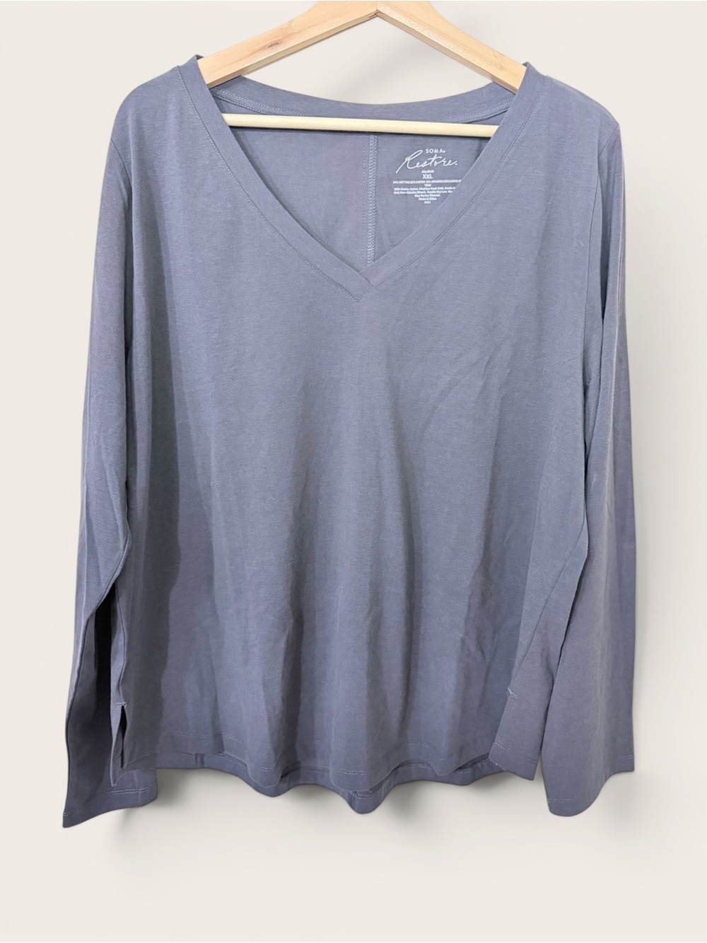 Soma Restore Aloe Knit Sleep Top XXL Cornflower Blue